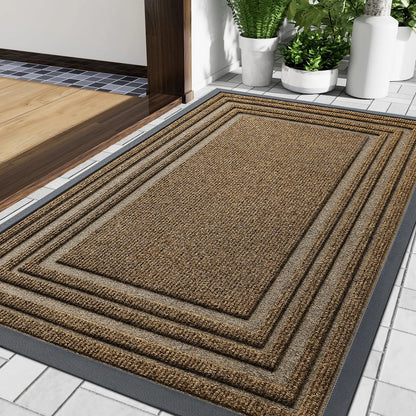 Olanly Natural Rubber Mat Non Slips Low Profile Outdoor Mat For Home Entrance Floor Doormats Heavy Duty Door Mat Outdoor Indoor