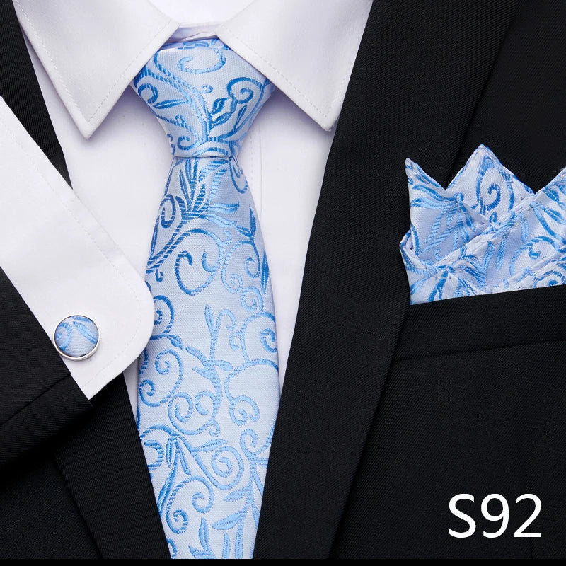 Tie Pocket Squares Cufflink Necktie Set