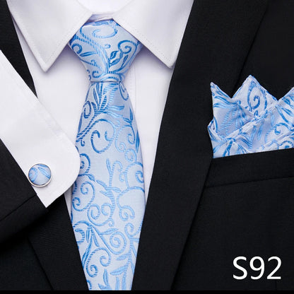 Tie Pocket Squares Cufflink Necktie Set