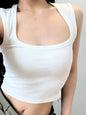 Deep Square Collar Crop Top