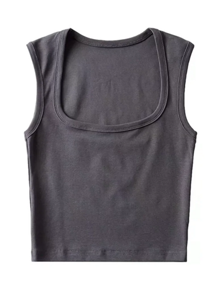 Deep Square Collar Crop Top