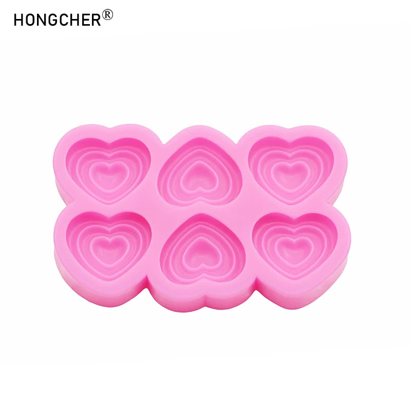 Heart-Shaped Silicone Mold DIY Hair Clip & Hair Band Resin Accessories Drip Mold Chocolate Cake Dessert Decoration Mold