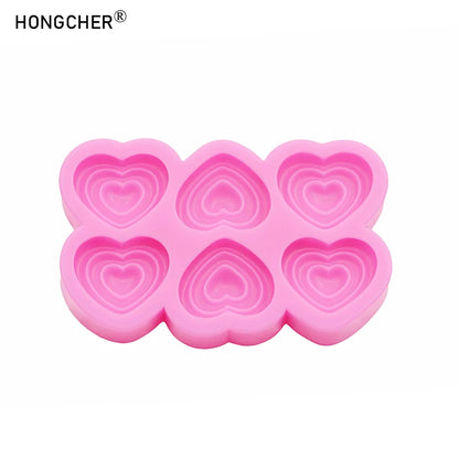 Heart-Shaped Silicone Mold DIY Hair Clip & Hair Band Resin Accessories Drip Mold Chocolate Cake Dessert Decoration Mold
