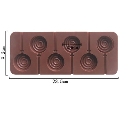6 Even Doughnut Silicone Mold Lollipop Chocolate Cheese Stick Making Tools DIY Children's Candy Baking Mold Kitchen Bakeware