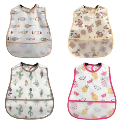 Adjustable Baby Bibs Waterproof Pocket Lunch Feeding Bibs