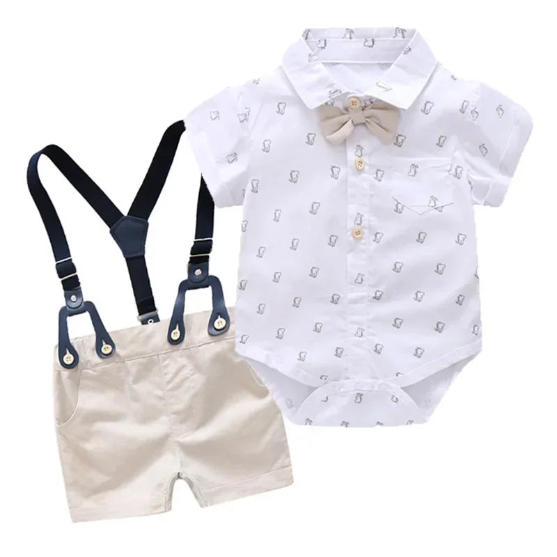 Kids Boys Formal Party Outfits Clothes Set Wedding Birthday Toddler Boy Gentleman Handsome Children Elegant Suit 1 2 3 4 5 Years