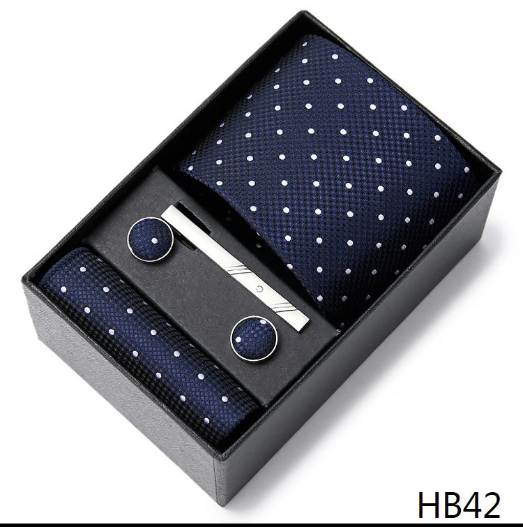Men's  Tie Pocket Squares Necktie Box Set