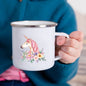 Cartoon Unicorn Enamel Mug – Creative Kids Drinkware for Water, Juice, Milk & Birthday Gifts
