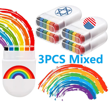 2 Pcs Rainbow Crayon Paint Color Set - Birthday Party Colorful Theme Oil Pastel Accessories, Family Christmas Halloween Gift