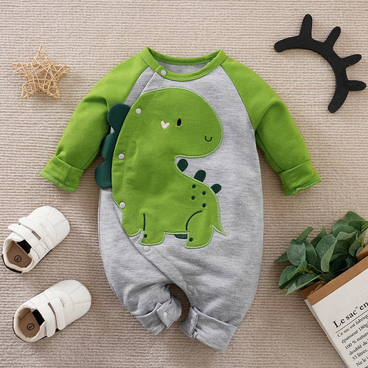 Baby Boys Dinosaur 3D Comfortable Bodysuit