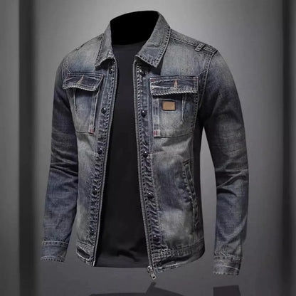 Vintage Denim Jacket Men's With Windbreak Cotton Padded Down Jacket Men's High Quality Classic Fashion New Zipper Padded Jacket