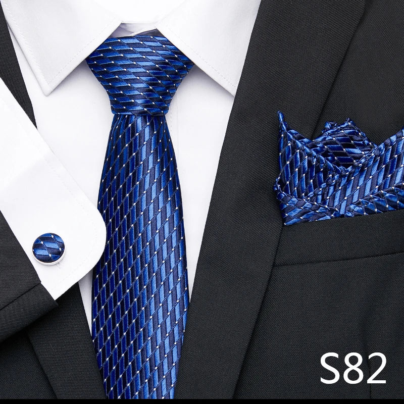 Tie Pocket Squares Cufflink Necktie Set