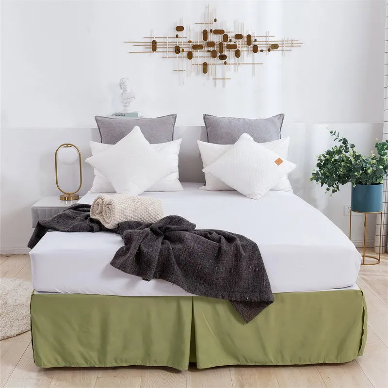 Solid Brushed Bed Skirt Standard Size for Twin Full Queen King Bedroom Beds Cover Non-slip Mattress Cover Bedsheet/ Bedspread