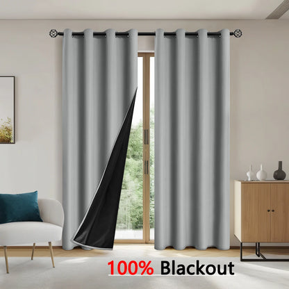 1pc Solid color full shading and sun protection 100% Blackout curtains