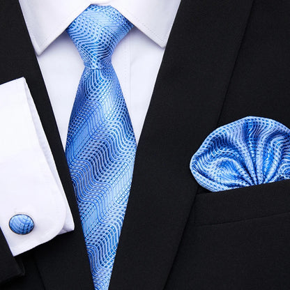 Tie Pocket Squares Cufflink Necktie Set
