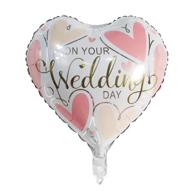 50‑Pack 18" Valentine’s Day Heart Foil Balloons – “I Love You” Helium Wedding & Romantic Party Decorations