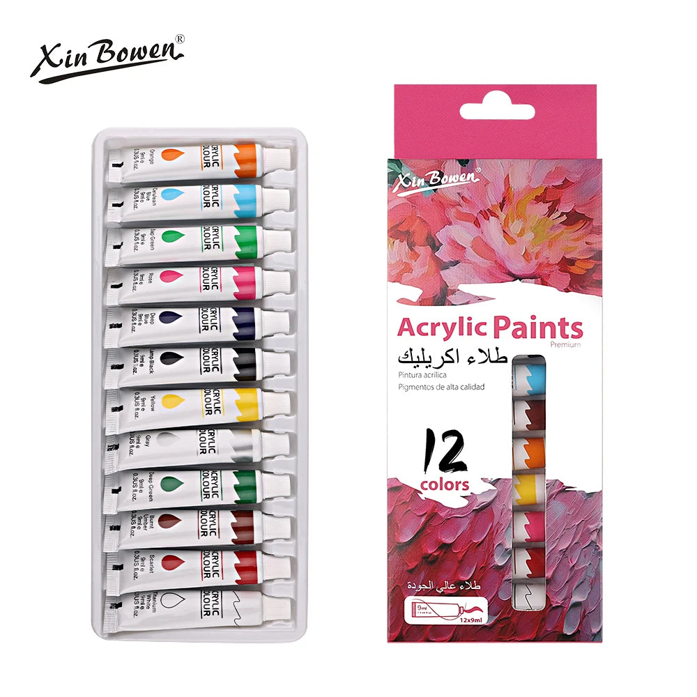 Acrylic Pigment  Paint Set 9mL 12 Colors