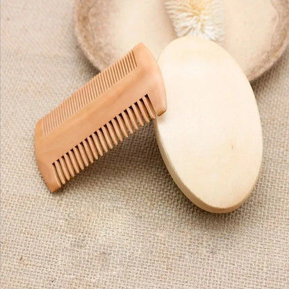 Mens Professional Soft Boar Bristle Wood Beard Shaving Brush and  Mustache Comb Kit with Gift Bag  andHairdresser Brush Hair Combs