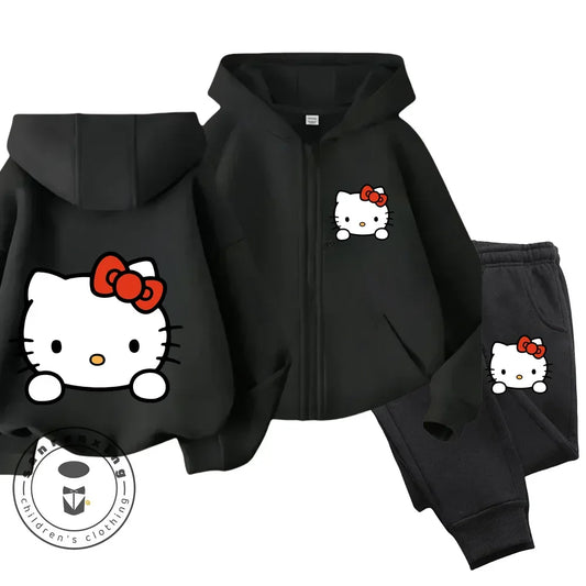 Girls' Hello Kitty Hoodie Outfit Set: Baby Girl Clothes, 4-14 Years, Tops and Pants Suits, Sportswear
