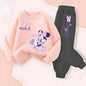Girls' Disney Long Sleeve Pullover Long Pant Two Piece Suit Minnie Printed Tracksuit Set