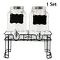 Drink Dispenser 2 Packs 1 Gallon Glass with Stand and 304 Stainless Steel Faucet Party Iced Tea Lemonade Juice Water Dispenser