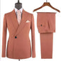 Men’s Double‑Breasted Suit Set – Metal Buckle Edition (Blazer + Trousers)