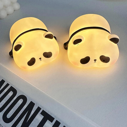 Cute Mini Panda Night Light LED Sleeping Animals Lamp Capybara Rabbit Lamp for Home Desktop Orname nParty Favors Gift