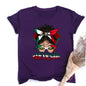 Mexicana Printed Women Top Women's Mexican Flag Pattern Casual T-shirt Summer Round Neck Short Sleeve Shirts Outfits
