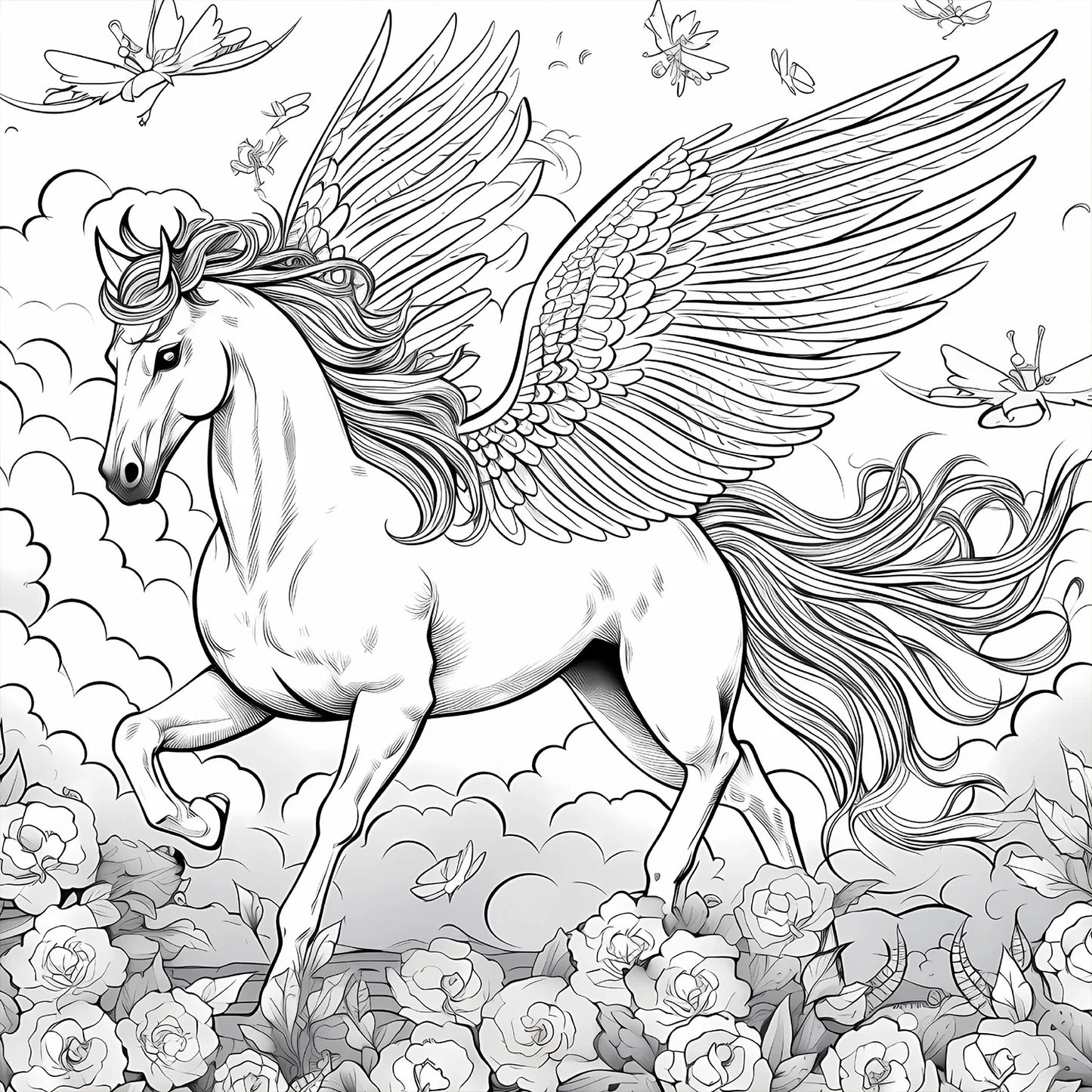Adult Picture Book: Enchanting Unicorn Colouring Book Whimsical Animated Designs