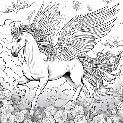 Adult Picture Book: Enchanting Unicorn Colouring Book Whimsical Animated Designs