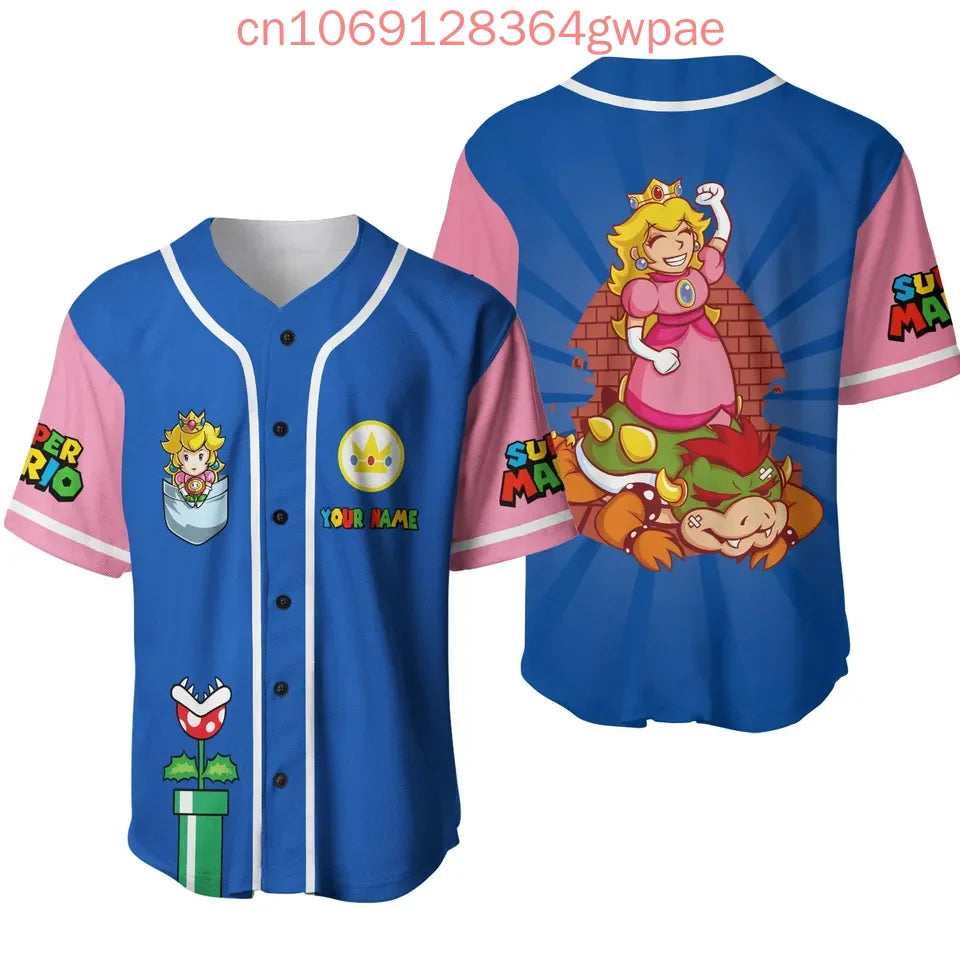 Super Mario Bros Donkey Kong Y2k Baseball Jersey Men's Women Short Sleeve Shirt Summer Casual Sports Kids Streetwear Tops