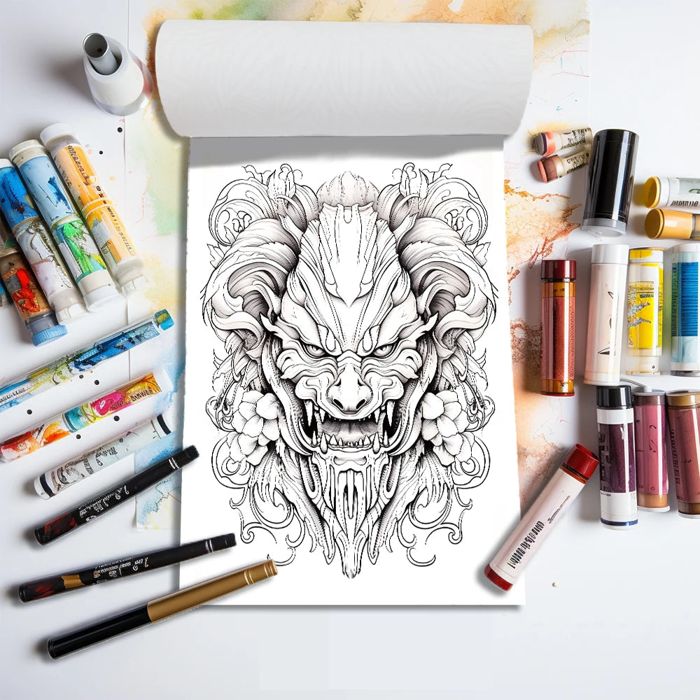 Adult Coloring Book 25 Different Patterns  1pc, A4 100gsm Thick Paper