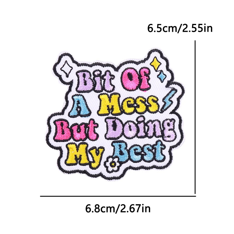 Letter Embroidered Patch Cartoon/Personality Letter Slogan Patch Iron On Patches For Clothing thermoadhesive Patches Sew Badges