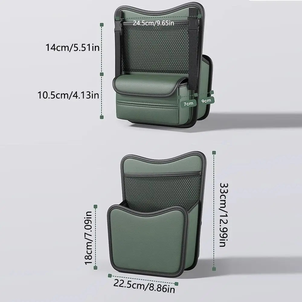 Double Side Storage Car Seat Storage Bag With Tissue Box Mesh Pockets Central Control Storage Pocket Space Saving