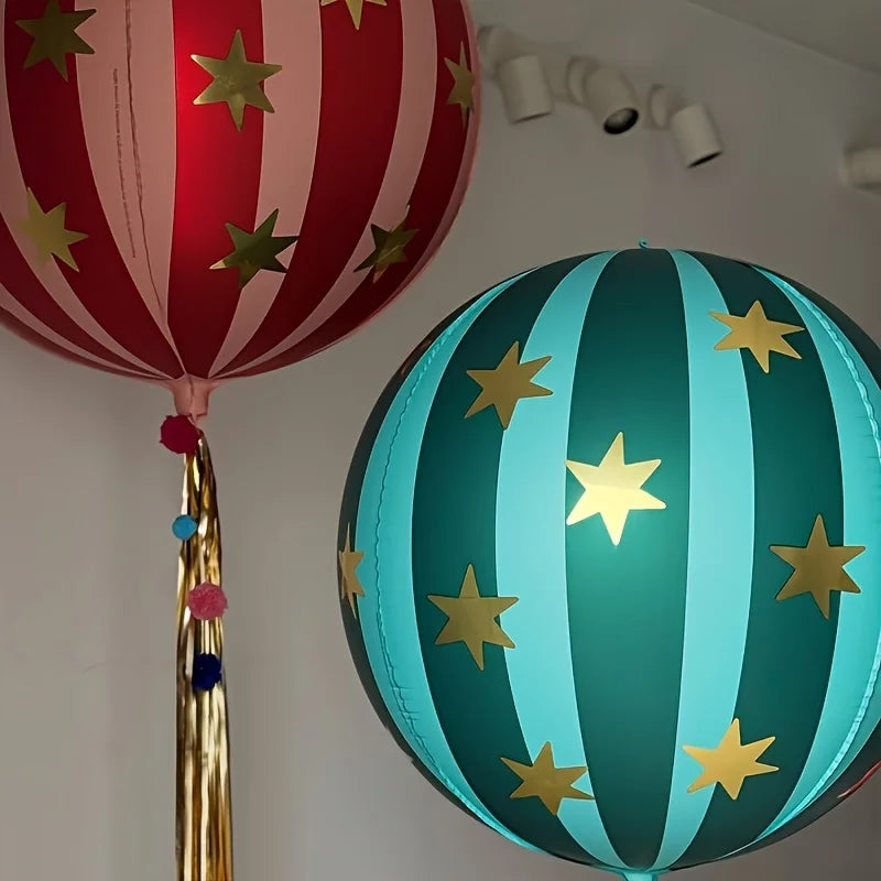 3/6PCS 22inch Striped Star Foil Balloon Home Decoration Balloons KTV Mall School Wedding Christmas Decoration Balloons DIY Gifts