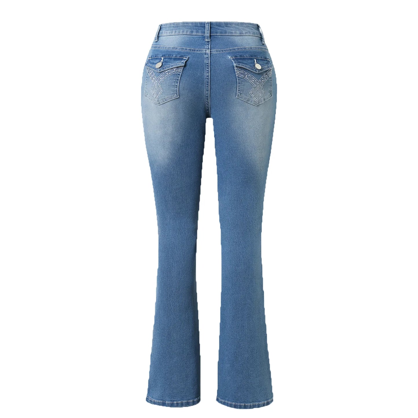 Women's Stretch Boot Cut Jeans: Fashion Slim Fit, Hip-Lifting Denim Flared Casual