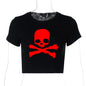 Vintage Grunge Graphic Print Gothic Skull Punk Streetwear Women's T Shirt