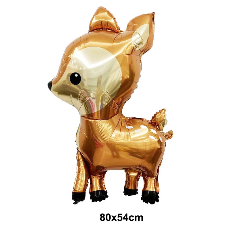 Woodland Animals Foil Balloon Set – Fox, Hedgehog, Raccoon, Deer & Bear Forest Theme Party Decor