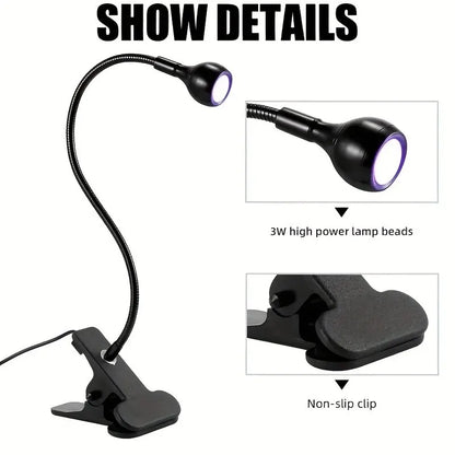 Purple Light Multifunctional High Quality Manicure UV Glue Curing Lamp with Clip and Switch USB Lamp