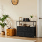 JHK Shoe Cabinet Dresser With 5 Fabric Drawers  Space Saving Cabinet  Home Furniture