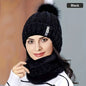 2PCS winter warm knit hat and Scarf Set