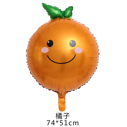 6pcs Orange Foil Balloon with 32inch Number Balloons Summer Themed Fruit Globals Baby Shower Birthday Thankgiving Party Decor