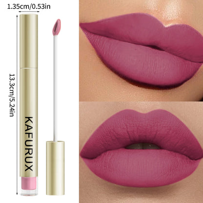 20 colors sexy long lasting velvet matte lip gloss liquid lipstick lip makeup red pink brown nonstick cup waterproof lip glaze