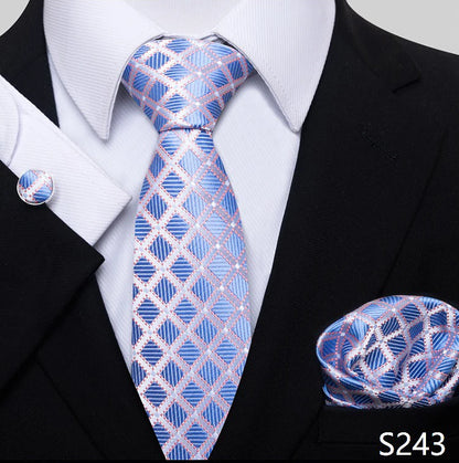 Necktie Pocket Squares Cufflink Set