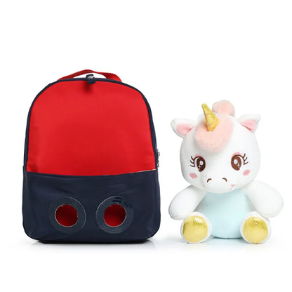 3D Unicorn Plush Kids Backpack – Toddler Girls Kindergarten Schoolbag & Stuffed Toy Bag
