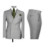 Chic Light Blue Double‑Breasted Groom Suit – Peak Lapel 2‑Piece Formal Wedding Tux Set