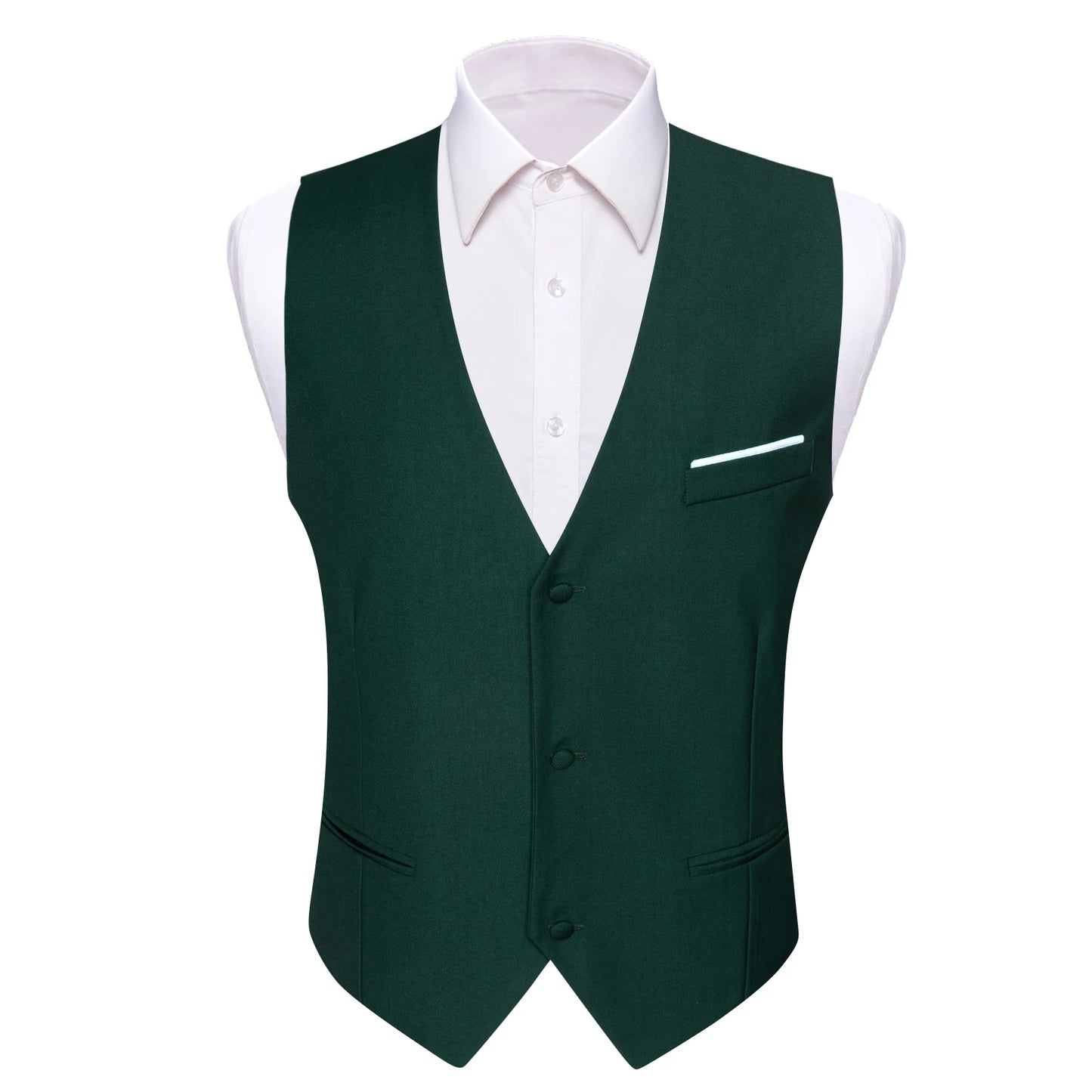 Designer Men's Vest Solid Silk Satin Waistcoat Tie Bowtie Hanky Set