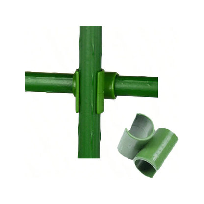 20pcs Garden Plastic-coated Metal Plant Climbing Pole Support Frame, Climbing Pole Connected To The Bracket fixing Clamp Accesso