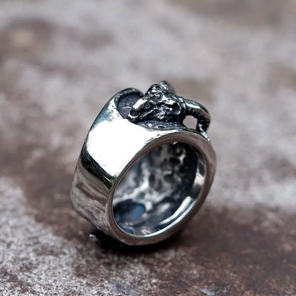 ✨ Men’s 316L Stainless Steel Pagan Star Ring – Gothic