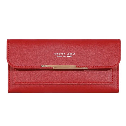 2024 New Women's Wallet Metal Long Folding Personalized Student Cute Mini Fashion Wallet Handheld Zero Wallet